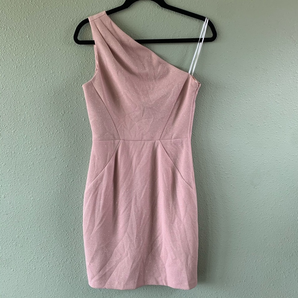 Vince Camuto pink metallic one shoulder dress  (Bundle Dresses to Save) - Picture 2 of 8